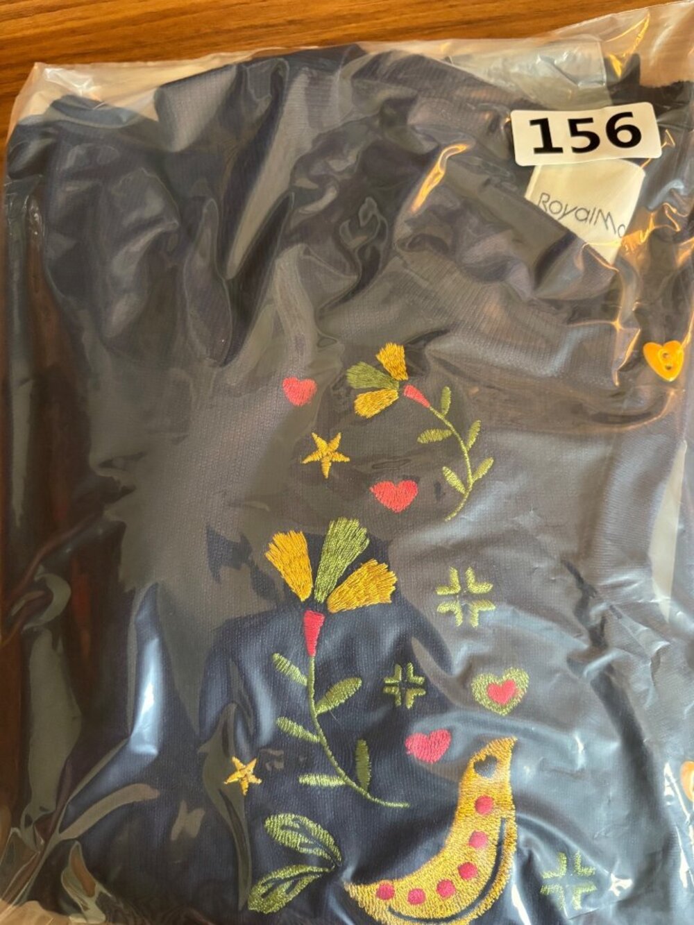 Royal Monk Navy Blue Embroidered Cardigan Heart Buttons Vintage Style XL - Picture 6 of 16